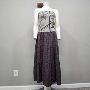 Scrapbook‎ Originals Strapless Maxi Dress Medium Tiered Y2K Boho Artsy Festival